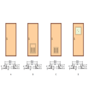 Marine Soundproof Aluminium Cabin Hollow Door with Kick-out Panel